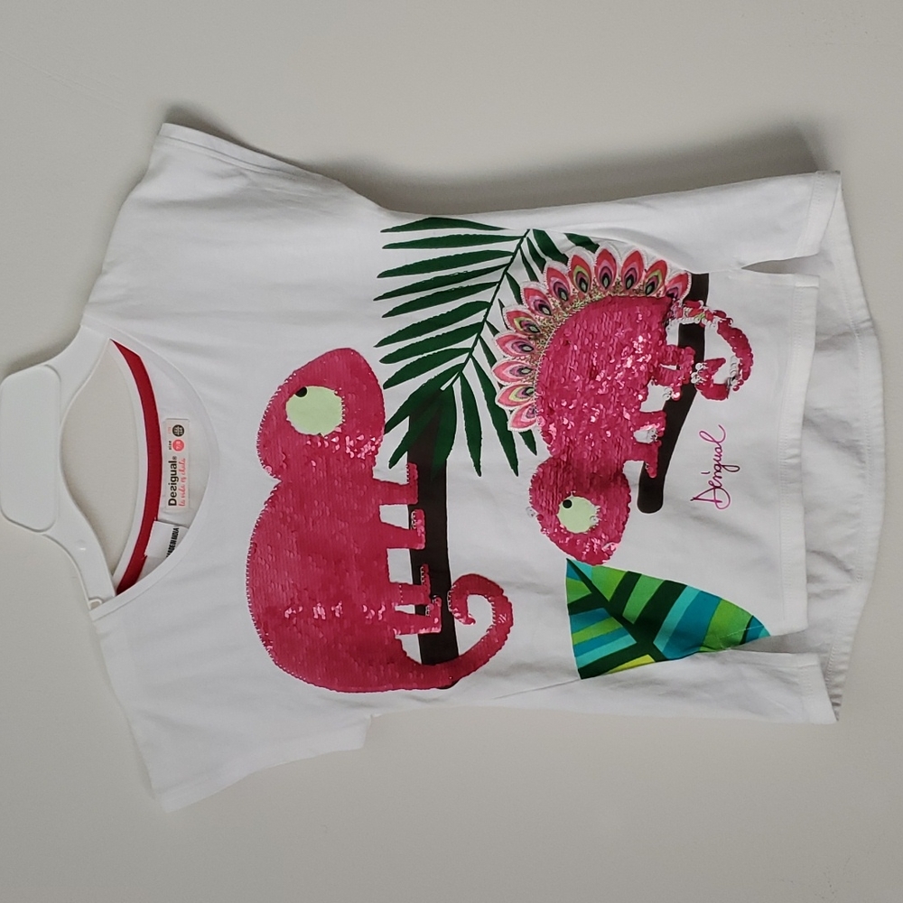 Desigual Girls Graphic T-shirt white sizes 7/8